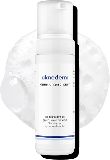 aknederm Reinigungsschaum 150ml - gründliche und milde Reinigung - gegen Hautunreinheiten & Pickel - vegan & parfümfrei für alle Hauttypen