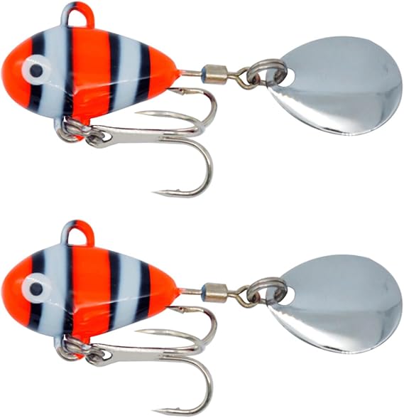 2 PCS Metal Mini VIB with Spoon Fishing Bait 12g 2.1cm Fishing Tackle Pin Crankbait Vibration Spinner Sinking Bait Sinking Lures