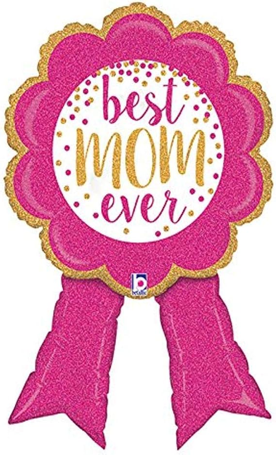 Koehler Best Mom Ribbon Shape Toy Foil Balloon, 33"