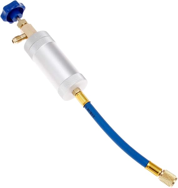 gohantee R12 AC Oil dye Injector for R134a R22 2oz A/C Injection Tool | Female 1/4" SAE x Male 1/4" SAE