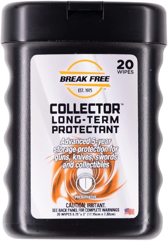 Break Free Collector Gun Cleaner Wipes, Long Term Protectant, Cloth Wipes, 20 Wipes