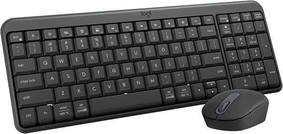 Logitech MK250 Wireless Bluetooth Keyboard and Mouse Combo - Graphite | Bluetooth connection only, compact keyboard with number pad, small ambidextrous M196 mouse with 3 non-customizable buttons