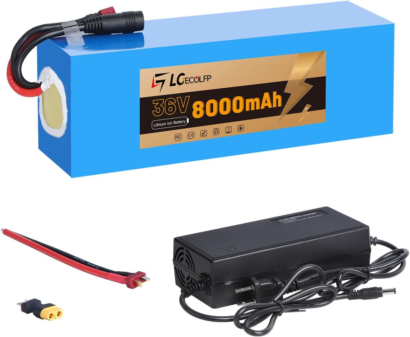 Ebike Battery 36V 48V 14AH 16AH Lithium Battery Pack with 3A Fast Charger 30A BMS Fit for Electric,Scooter,Bicycles,Motorcycle 1200W-100W Motor Battery