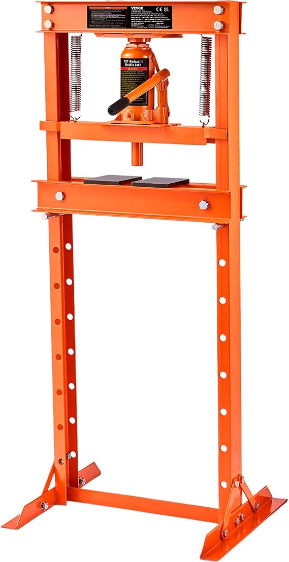 VEVOR Hydraulic 12 Ton H-Frame Garage Floor Adjustable Shop Press