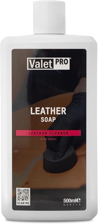 ValetPRO Leather Soap, Effectively Cleans and Preserves Leather Seats and Car Interiors – 500ml