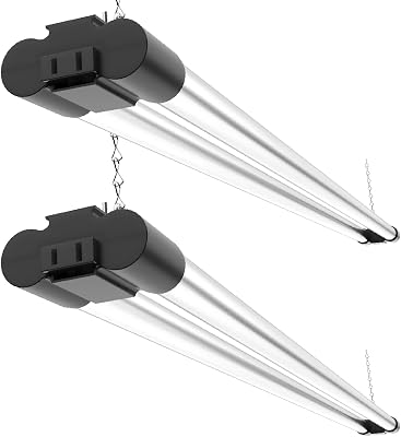 Sunco LED Shop Lights for Workshop 4FT, Linkable Garage Lighting, 4500 LM, 40W 150W Equivalent, 5000K Daylight, Surface  Suspension Mount, 48 Inch Integrated Fixture, Black 2 Pack