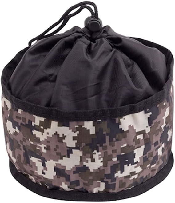 Doggles Foldable Travel Bowl, Green Camo - Large
