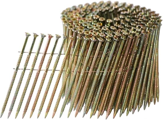 2-1/2" Reversible Coil Nails, Star Drive, .113 EG, 15 Degree, 2000 Ct