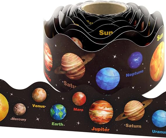 Fancy Land Space Borders for Bulletin Board Planet Border Solar System 36Ft