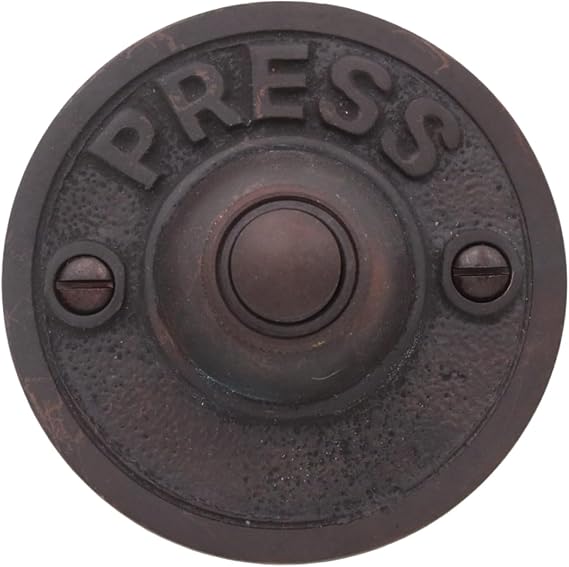 PRESS Retro Push Button Doorbell in Brass (Bronze)