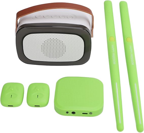 Musical Drum, Electric Air Drum, Portable Professional Virtual Drum with 3D Motion Detection for Adults, Children and Beginners (Green)
