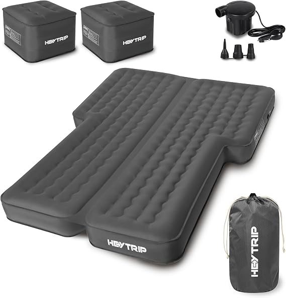 HEYTRIP Widen SUV Air Mattress for Car Camping with Support Cubes, Inflatable 6 Inch SUV Mattress Camping Bed, Adjustable Firmness Air Mattress for Midsize SUV - Durability Oxford (74 x 51 x 6 Inch)