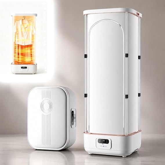 900W Smart Garment Steamer with Remote Control, Foldable Portable Automatic Vertical Steam Ironing Machine, Quick-Drying Steam Closet & Drying Station for Home Clothes & Fabric Care white