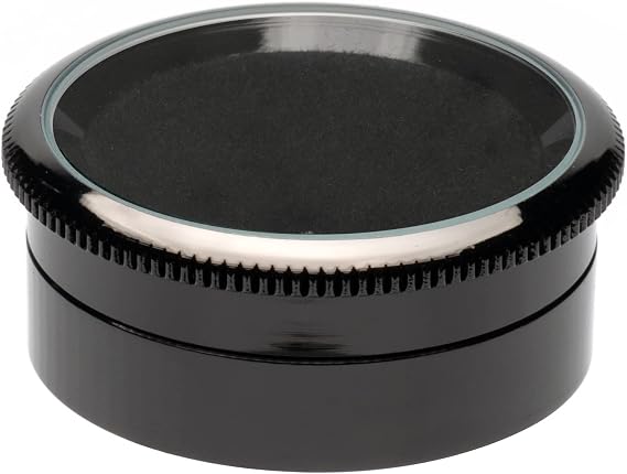 Small Loose Diamond or Gemstone Display Box Case Holder Show Container Metal (Black- 1.7x0.7)