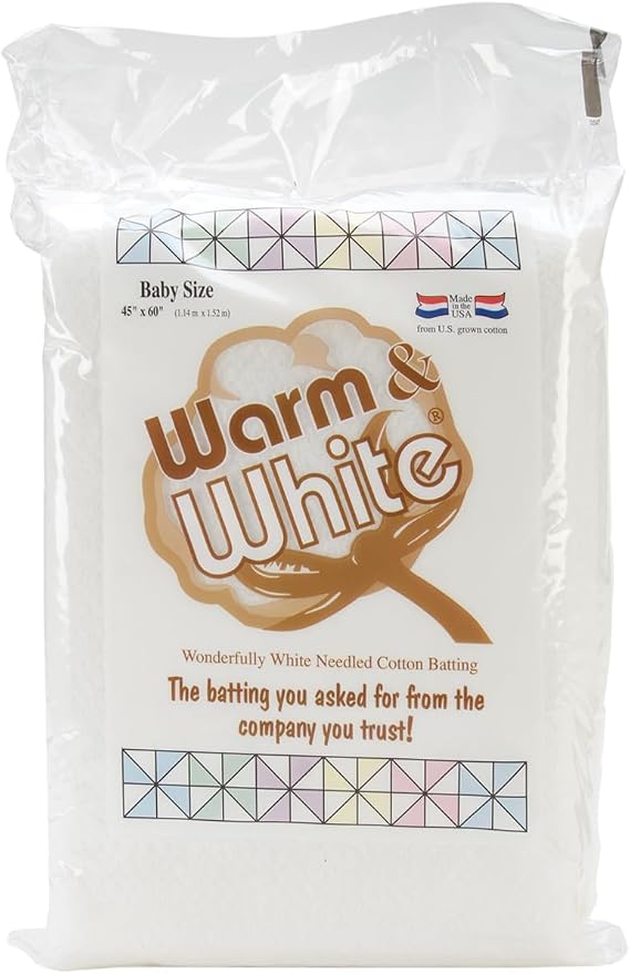 Warm Company Warm & White Cotton Batting - Crib Size 45"X60"