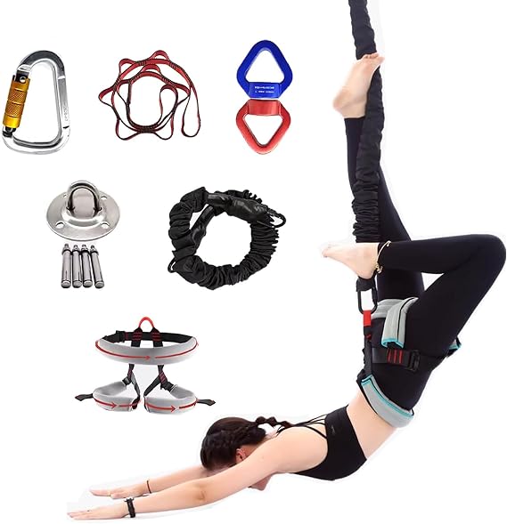 JYHHCYS Bungee Fitness Equipment Set - Heavy Duty Ceiling Mount Suspension Trainer - Aerial Yoga Fitness Resistance Belt for Strength, Shaping, Recovery Training(Fit for 68~77kg/150~170lbs)