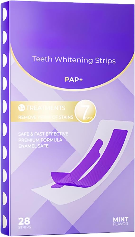 Purple Teeth Whitening Strips, 14 Packs 28 Pcs, Teeth Whitening Kit for All Teeth Shapes, Fast & Easy to Use, Effectively Whitens Teeth for Daily Use by Men and Women