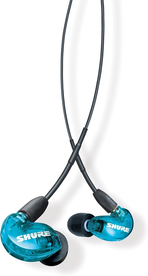 hure SE215SPE-A In-Ear Earphones, High Sound Isolating, Wired, Translucent Blue, Genuine