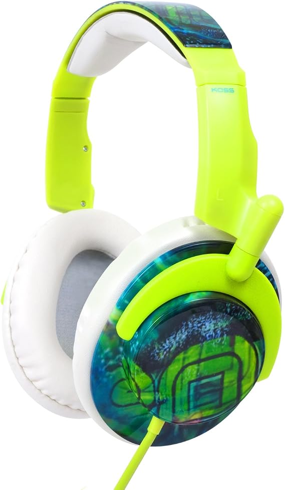 Koss RUK 50G Full-Sized Stereophone with Leatherette Cushions for Enhanced Sound, Green