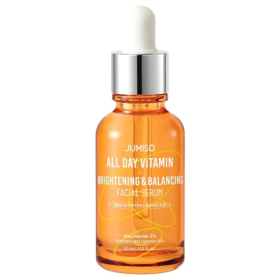 JUMISO All Day Vitamin Serum, Brightening & Balancing Facial Serum, Gift, Vitamin C, A, B, D, E , Serum with Vitamin, Korean Skincare, Skin brightening, soothing, Vegan serum, Vitamin tree extract 86.14%, Niacinamide 20,000ppm,1.01 fl oz (serum) | Antioxidant serum: 86% sea buckthorn, niacinamide & cica to brighten and even tone. Lightweight, non-sticky, vegan.