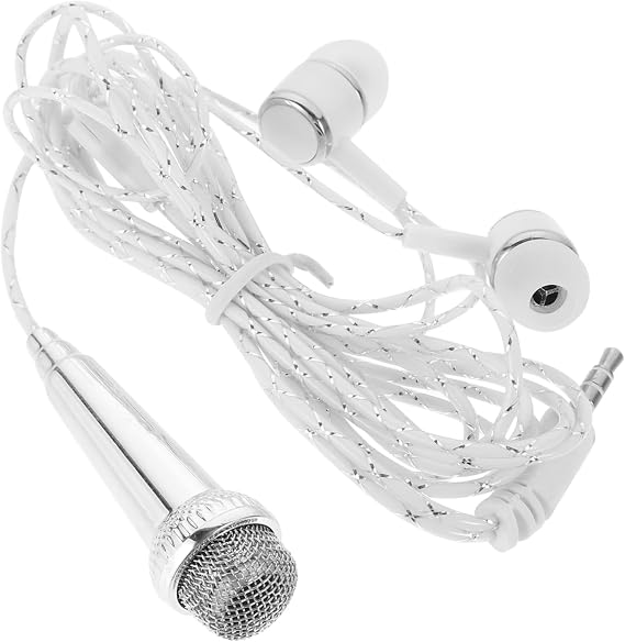 Miniature Microphone Portable Vocal Microphone Silver Plastic Easy to Operate for Voice Recording Compatible with Smartphones for Video Blogging and Podcasting