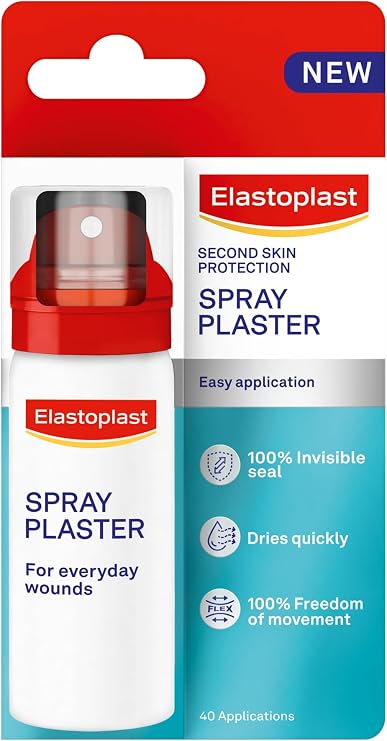 Elastoplast Spray Plaster for Wounds (40ml), Quick-Drying and Easy to Apply on Everyday Abrasions, Flexible and Invisible Wound Dressing, Water-Resistant Protection, Up to 40 Applications