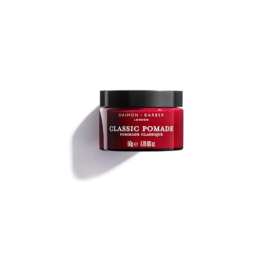 Daimon Barber Classic Oil Based Pomade, High Shine, Medium Hold Hair Styling Pomade for Men, for Comb Overs, Slick Backs and Pomps Coconut Oil Based for Increased Shine and Long Lasting Hold 1.76 oz