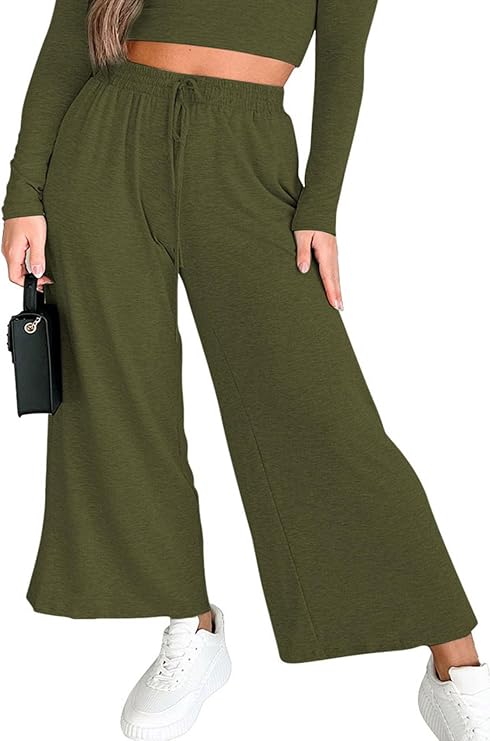 PEIARA Capri Cropped Wide Leg Pants Women Palazzo Flowy Summer Ankle Lightweight Pant Lounge Casual Loose Beach Clothes 2025