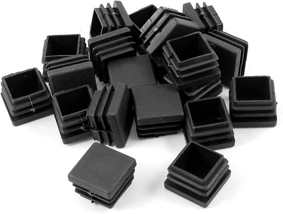 uxcell Plastic Square Blanking End Caps Tube Inserts 25mm x 25mm 20 Pcs