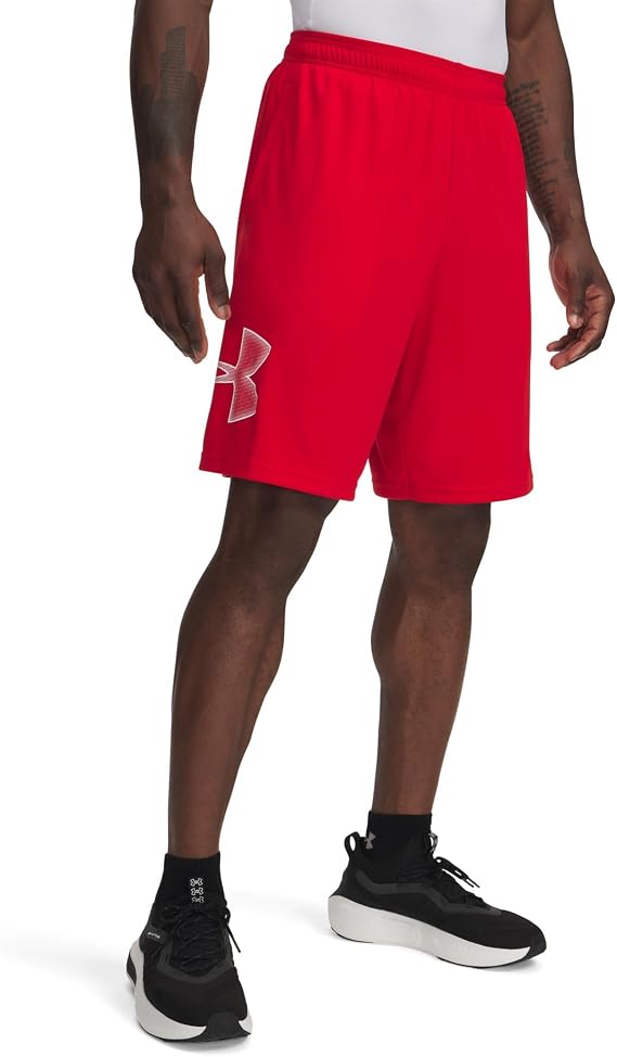 Under Armour Men's Tech GraphicDISC 10" Shorts, (603) Red / / White, Small