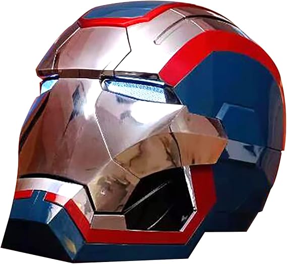 Electronic Opening/Closing, 1:1 Wearable English Voice Control Helmet Props Halloween Cosplay Props, Red