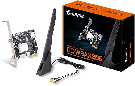 GIGABYTE WiFi 6 GC-WBAX200 (2x2 802.11Ax/ Dual Band WiFi/Bluetooth 5/ PCIe Expansion Card)