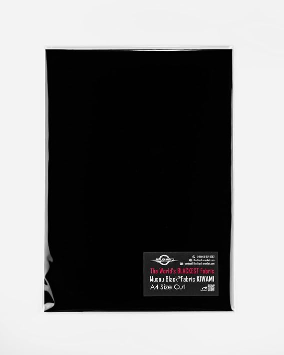 The Black Market Musou Black Fabric KIWAMI, Backcoated - A4 Sized Cut