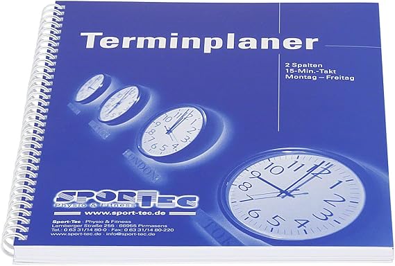 Professional Organiser for Practice & Therapy with 2 Columns 54 Sheets Time Intervals