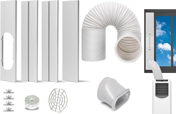 Portable AC Window Vent Kit, with 5.9 Exhaust Hose for Sliding Window