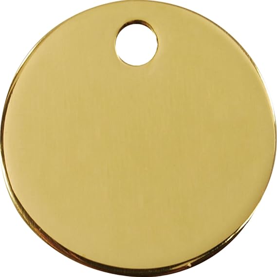 Red Dingo Personalized Brass Circle Pet ID Dog Tag (Small)
