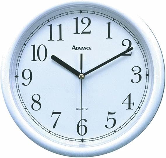 Geneva/Advance Clock Co 8101 Tradition 10" White Plastic Wall Clock, Round