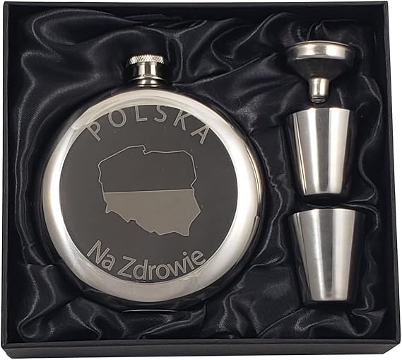 Poland Flask Gift Set - Polish Toast "Na Zdrowie"