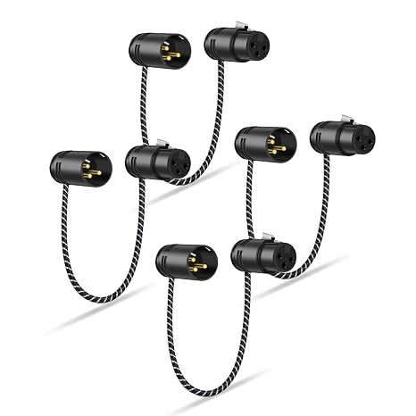Adjustable Angled Right-Angle XLR Adapter Cable -1ft 4 Pack, Male to Female