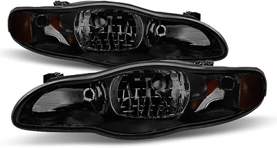 ACANII - For Black Smoke 2000-2005 Chevy Monte Carlo Headlights Aftermarket 00-05 Replacement Driver  Passenger Side