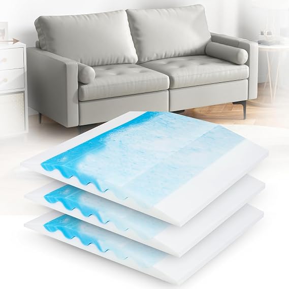 Upgraded 2-in-1 Couch Cushion Support for Sagging Cushions 20x20x2 - Under Sofa Cushion Support for Sagging Seat Repair Insert to Lift Couch, Ocean Blue Set of 3