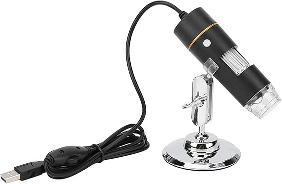 1000X USB Digital Microscope with 300,000 Pixels, 8 LED Lights, and Adjustable Stand - Excellent for Biological Research (30w)