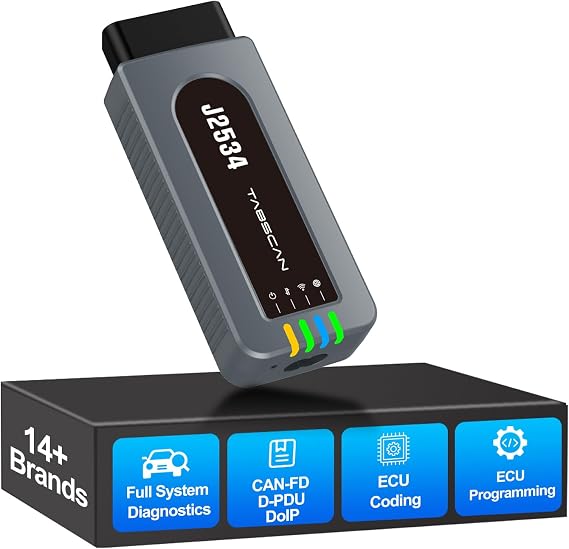 J2534 Pass-Thru Programmer for Diagnostics and Programming | J2534 Reprogramming Tool with All System Diagnostics, ECU Coding, ECU Programming Fit for 14+ Vehicle Brands
