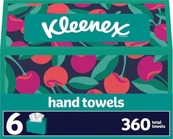 Kleenex Disposable Paper Hand Towels, 6 Boxes, 60 Tissues per Box (360 Total Tissues), Packaging May Vary | 6 Boxes, 60 Tissues per Box