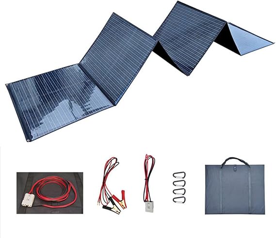 400W Foldable Portable Solar Panel, Monocrystalline Silicon Panel, Waterproof, with Power Cord, Suitable for Traveling and Camping Families,600W