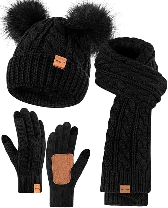 Winuesa Women's Cold Weather Sets Winter-Beanie-Set