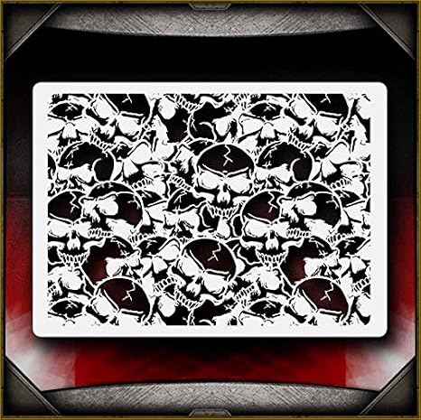 Skull Background 7 AirSick Airbrush Stencil Template