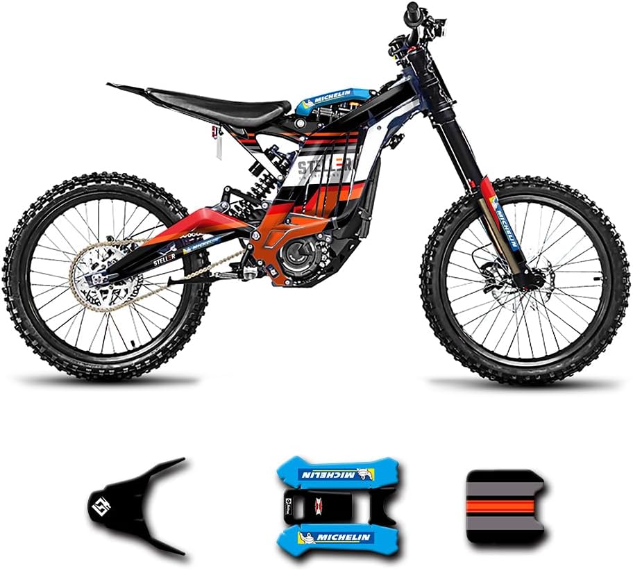 HUMAARTダートバイクのデカール適合2025 サーロン Sur-Ron Surron ライト・ビー Light Bee X（KKEフォーク、NEWフロントプレート）Off-Road、フルキットPVCステッカー、デザイン番号SRX17N139-HO