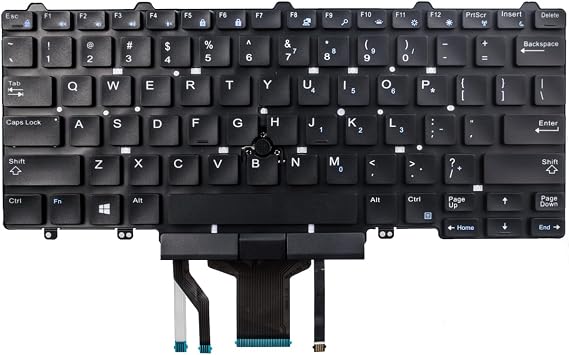 Replacement Laptop Backlit Keyboard for Dell Education(Latitude ) E5450 E5470 E5480 E7450 P40G E7470 E7480,Latitude 14 5480 5488 5490 5491 7480 7490 with Pointer US Layout