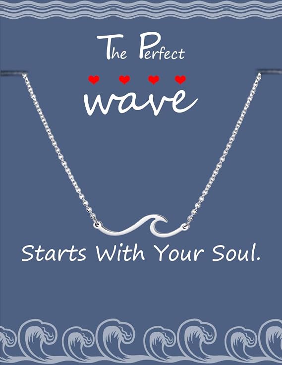 CSIYANJRY99 Gold Wave Necklace for Women Line Ocean Wave Pendant Necklace Hawaii Sea Beach Friendship Jewelry